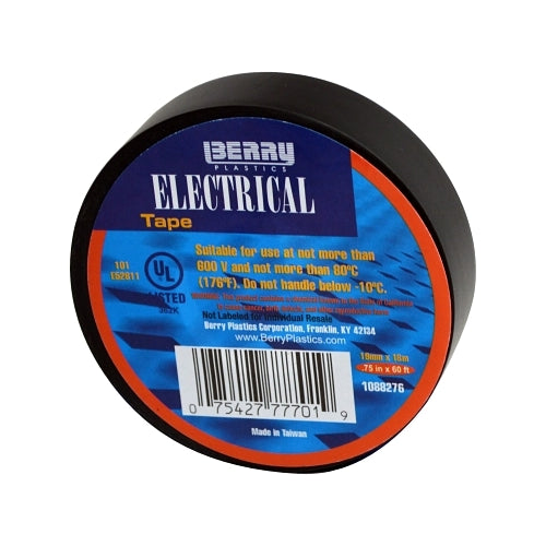 Nashua Electrical Tape, 3/4 Inches X 60 Ft, Black - 1 per RL - 1088276