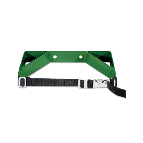 Anthony Cylinder Wall Bracket, Single With Strap, Steel, 7 Inches To 9-1/2 Inches Dia, Green - 1 per EA - WB100