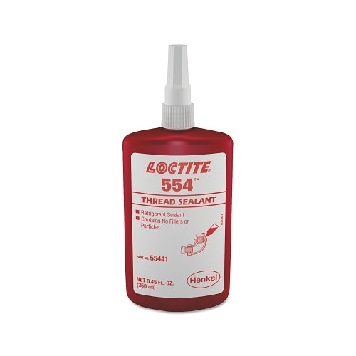 Loctite 554 x0099 Scellant pour filetage, scellant réfrigérant, bouteille de 250 ml, rouge - 1 par BTL - 135489