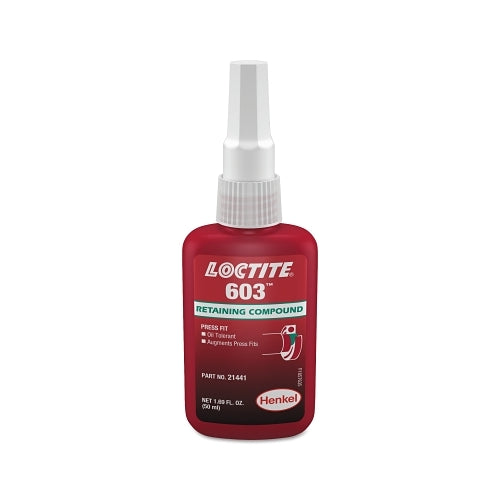 Loctite 603 x0099  Retaining Compound, Oil Tolerant, 50 Ml Bottle, Green, 3770 Psi - 1 per BO - 231099