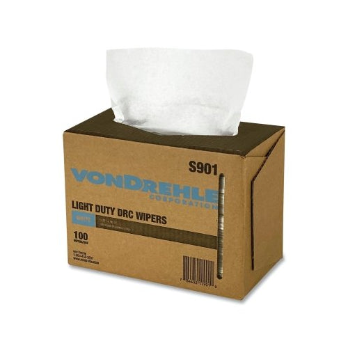 Von Drehle Pop-Up Dispenser Box Single-Use Drc Wiper, White, 100/Box - 9 per CA - S901