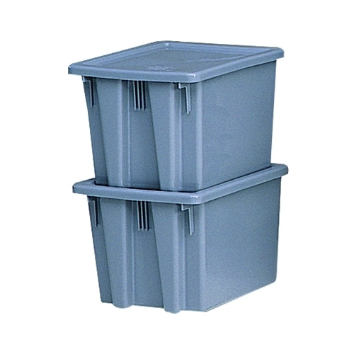 Rubbermaid Commercial Stack & Nest Palletote Boxes, 1.3 Cu Ft, 15 1/2 Inches X 19 1/2 Inches X 10 In, Gray - 1 per EA - FG172100GRAY