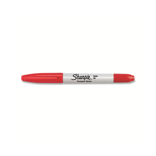 Sharpie Twin Tip Permanent Marker, Red, Fine, Ultra Fine - 12 per DZ - 32002