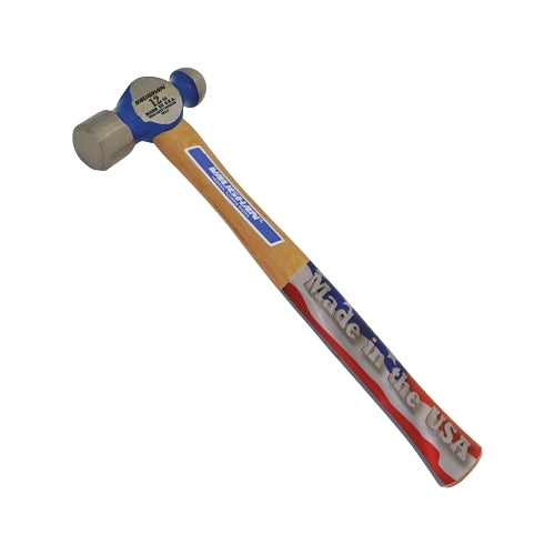 Vaughan Commercial Ball Pein Hammer, Hickory Handle, 12 In, Forged Steel 12 Oz Head - 1 per EA - TC2012