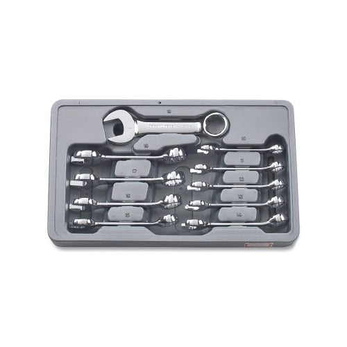 Gearwrench 10 Pc. 12 Point Stubby Combination Metric Wrench Set - 1 per EA - 81904