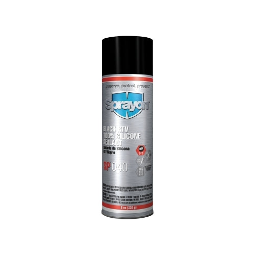 Sprayon Sp000 Series Rtv Silicone Sealant, 8 Oz, Aerosol Can, Black, Sp040 - 12 per CS - S00040000