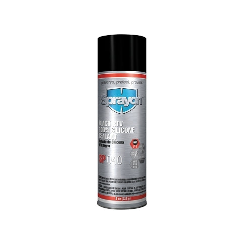 Sellador de silicona Sprayon Sp000 Series Rtv, 8 oz, lata de aerosol, negro, Sp040 - 12 por CS - S00040000