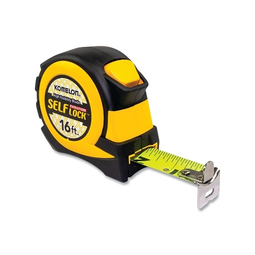 Komelon Usa Self Lock x0099  Evolution Tape Measure, 16 Ft X 1 Inches W, Sae, Hi-Vis Lime/Black - 4 per BX - EV28116