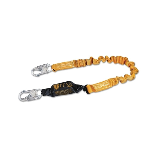 Honeywell Miller Titan Pack-Type Cordón amortiguador, ganchos de presión de bloqueo, 1 pierna, naranja - 1 por EA - T6111Z76FTAF