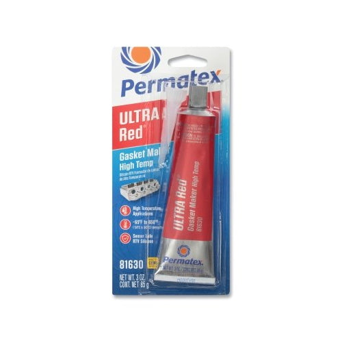 Permatex Ultra Red Rtv Silicone Gasket Maker, 3.35 Oz, Carded - 12 per CA - 81630