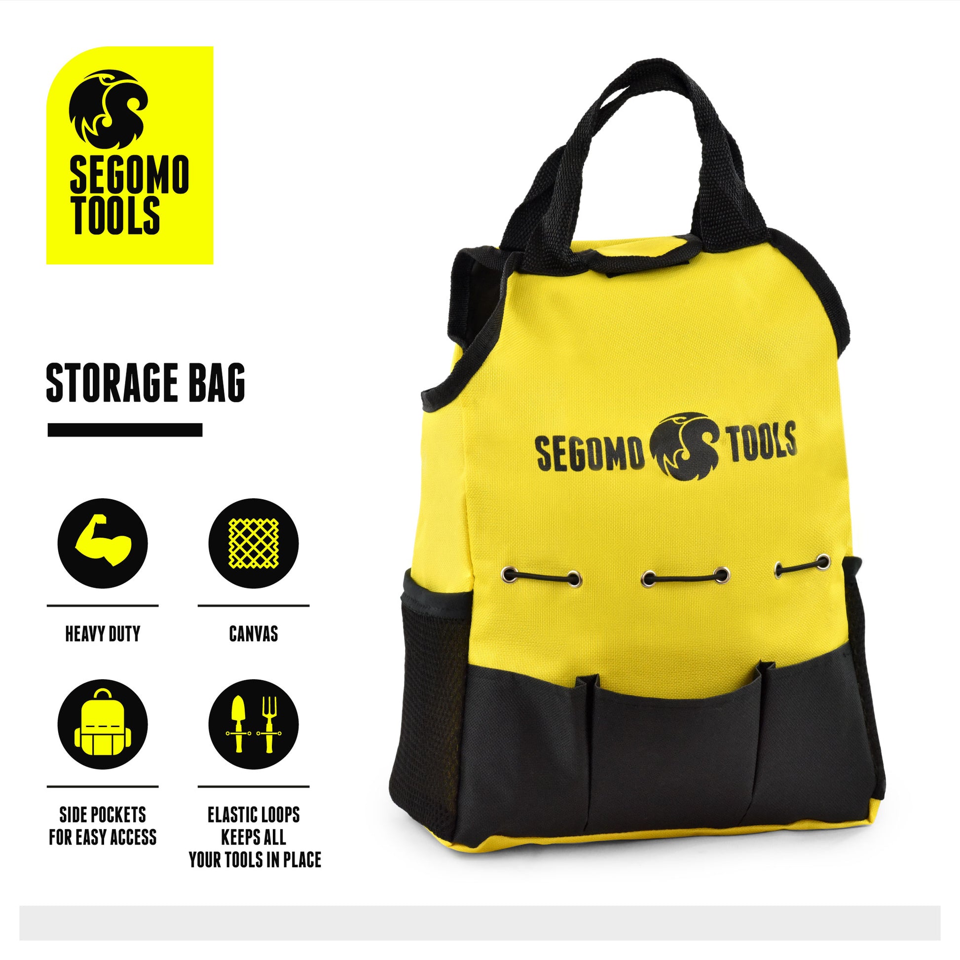 a yellow bag with a cell phone in it