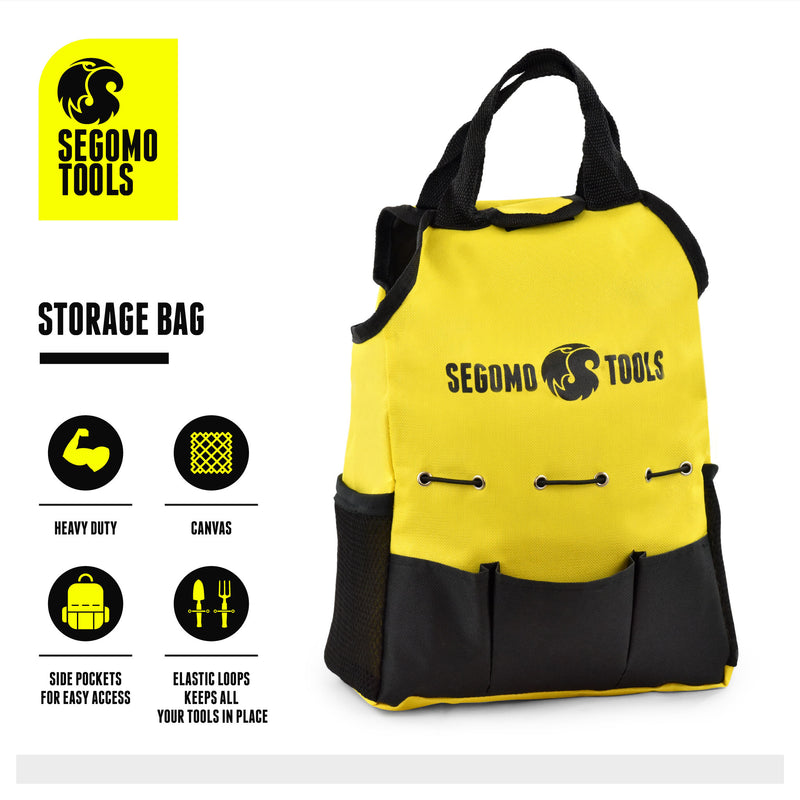a yellow bag with a cell phone in it