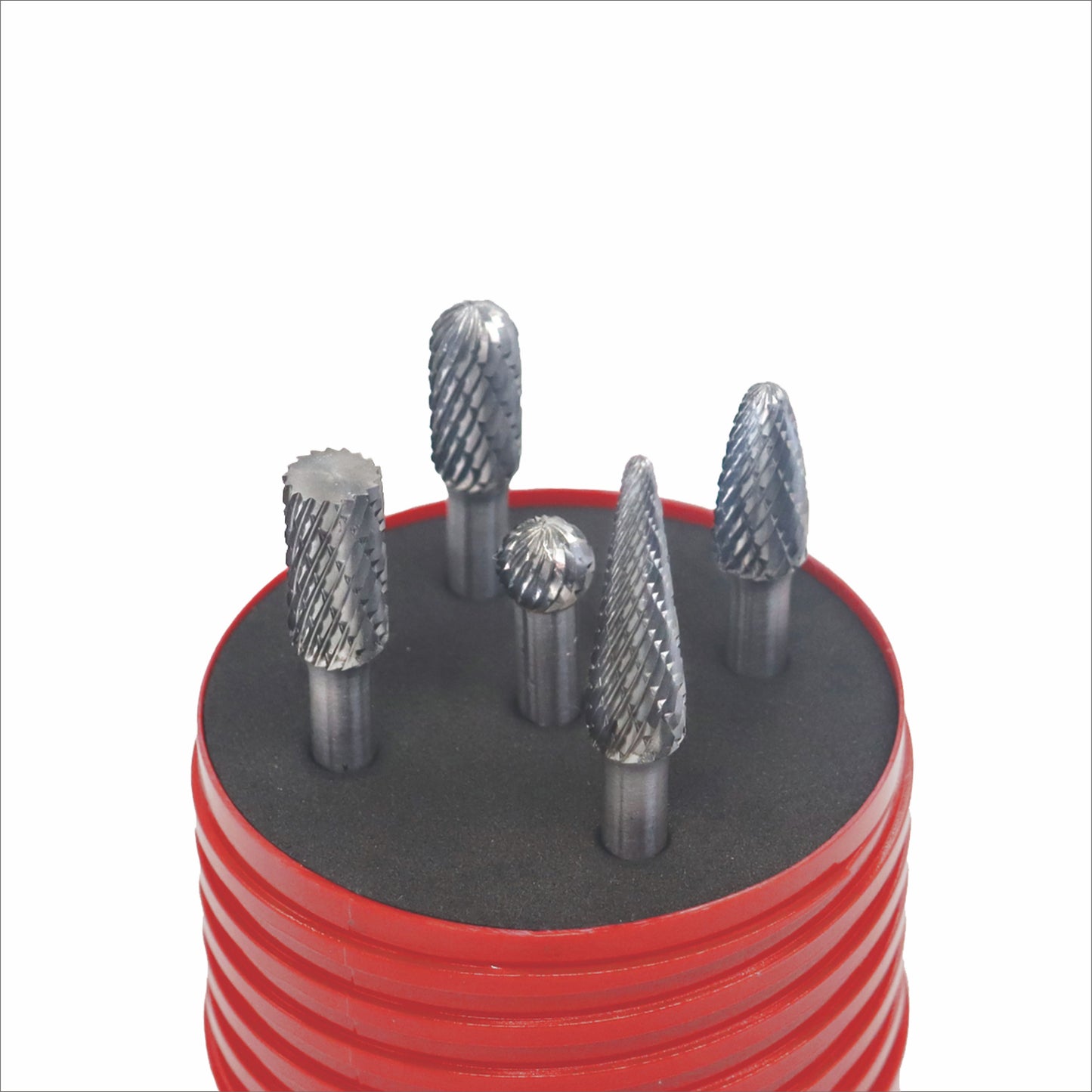 Segomo Tools Juego de fresas rotativas de carburo de tungsteno de doble corte de 5 piezas para rectificar, desbarbar metales, tallar, taladrar y grabar - CB005