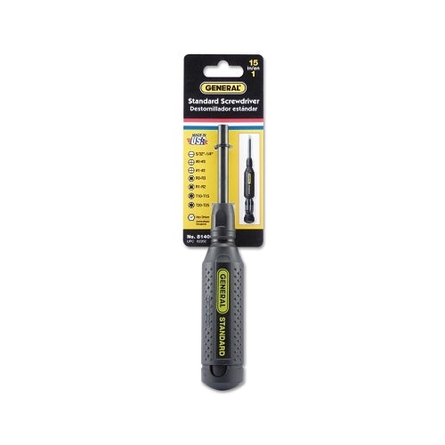 General Tools Carded Multi-Pro All Inches One Screwdriver, Slotted; Phillips; Square; Torx, 8.5Inches L - 3 per PK - 8140C