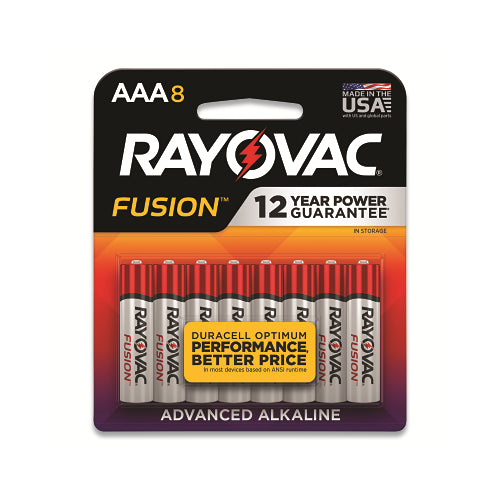 Rayovac Fusion Advanced Alkaline Batteries, Aaa, 1.5 V - 8 per PK - 8248TFUSK