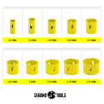 Segomo Tools 16 Piece General Purpose Bi-Metal Hole Saw Kit (3/4 Inch to 2 1/2 Inch) - HOLESAWSAE