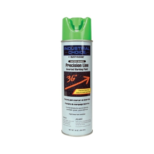 Rust-Oleum Industrial Choice M1600/M1800 System Precision-Line Inverted Marking Paint, 17 Oz, Fluorescent Green, M1800 Water-Based - 12 per CS - 203032