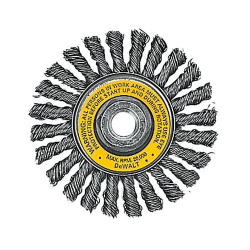 Brosses métalliques Dewalt, 4 po, 5/8 - 11, 20 000 tr/min - 1 par EA - DW4930