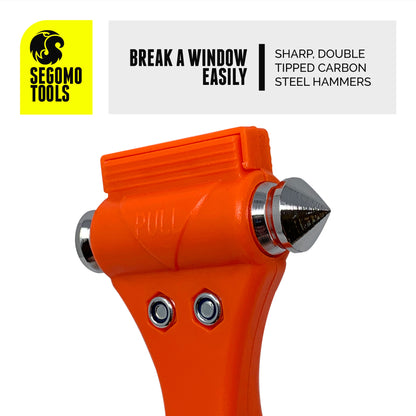 Segomo Tools 2 x Emergency Escape Safety Hammers with Car Window Breaker &  Seat Belt Cutter - ESHM02