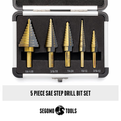Segomo Tools 13 Piece 1/4 Inch Hex Shank Titanium Twist Drill Bit Set