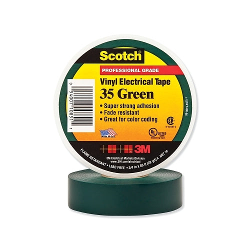 Scotch x0099  Vinyl Electrical Color Coding Tape 35, 1/2 Inches X 20 Ft, Green - 1 per RL - 7000132639
