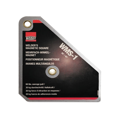 Bessey Magnetic Square 90/45 Degree, 66 Lb, 3-3/4 Inches X 4-3/8 Inches X 3/4 In - 1 per EA - WMS1