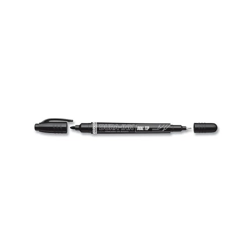 Markal Dura-Ink Dual Tip, Black, 0.7 Mm And 1 Mm Tip - 12 per DZ - 96283