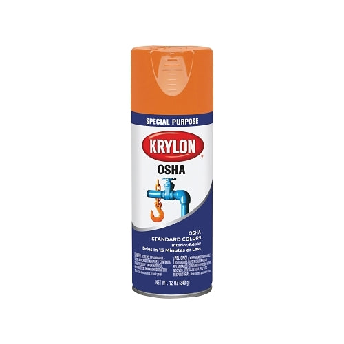 Krylon Osha Safety Color Spray Paint, remplissage de 12 oz, bombe aérosol, orange sécurité, brillant - 6 par CA - K02410777