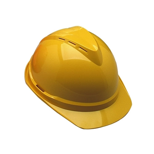 Msa V-Gard 500 Protective Caps And Hats, 4 Point Fas-Trac, Vented Cap, Yellow - 1 per EA - 10034020