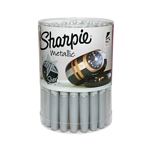 Sharpie Metallic Permanent Marker, Silver, Fine Tip, 36 Ea/Bx - 36 per BX - 9597