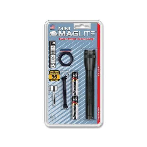 Mag-Lite Mini Maglite Aa Flashlight, 2 Aa, 14 Lumens, Black, Combo Pack - 1 per KT - M2A01C