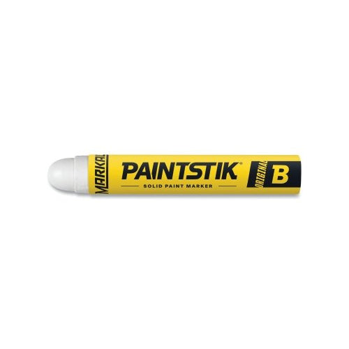 Markal Paintstik Original B Solid Paint Marker, 11/16 Inches Dia, 4-3/4 Inches L, White - 12 per DZ - 80220
