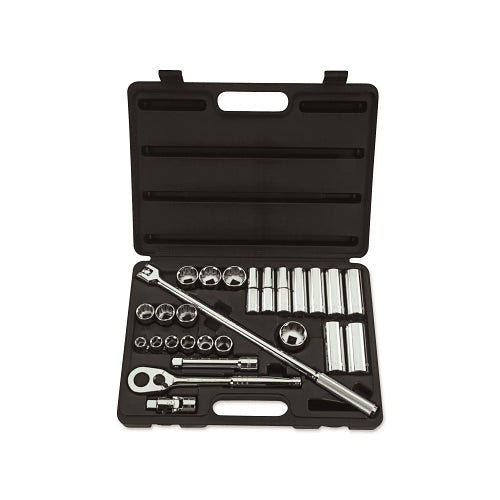 Stanley Tools For The Mechanic 26 Piece Socket Sets, 1/2 Inches Drive, 6 Point, 12 Point - 1 per EA - 85434