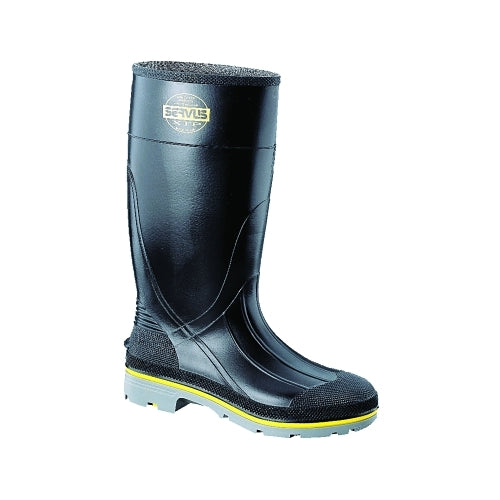 Servus Xtp Pvc Steel Toe Knee Boots, 15 Inches H, Size 5, Black/Gray/Yellow - 1 per PR - 75109-050