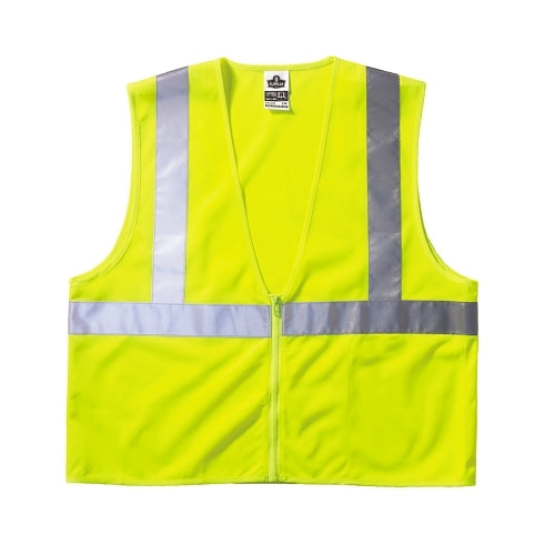 Ergodyne Glowear 8210Z Type R Class 2 Economy Vest With Pocket, Zipper Closure, L/Xl, Lime - 1 per EA - 21055