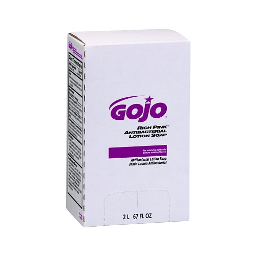 Gojo Rich Pink Antibacterial Lotion Soap, Citrus, Bag-In-Box, 2000 Ml - 4 per CS - 722004