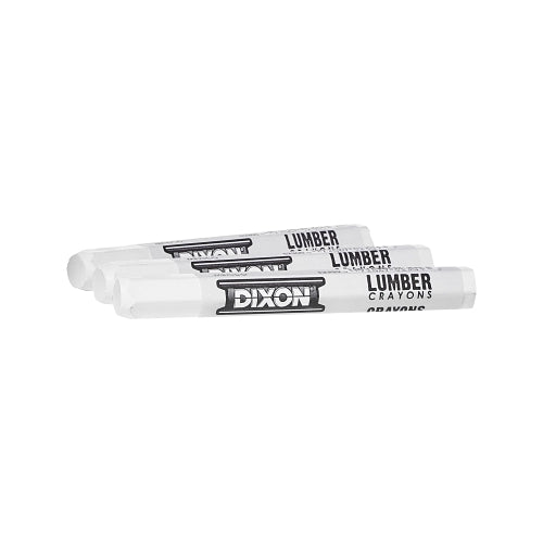 Dixon Ticonderoga Lumber Crayon, 1/2 Inches Dia X 4-1/2 Inches L, White - 12 per DOZ - 52300