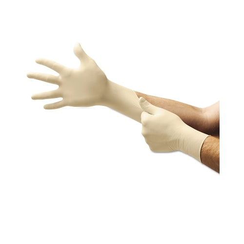 Microflex Diamond Grip Mf-300 Latex Powder-Free Disposable Gloves, 6.3 Mil Palm/7.9 Mil Finger, Medium, Natural - 100 per BX - MF300M