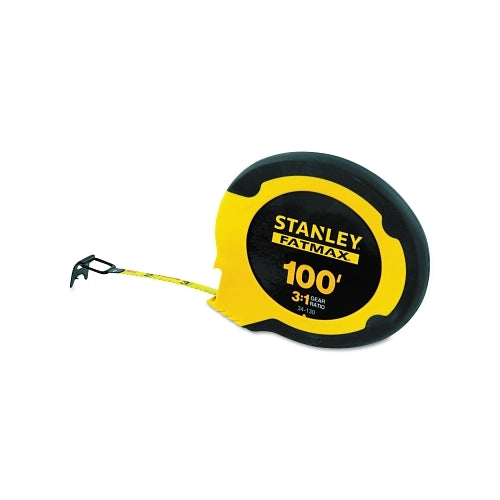 Stanley Fatmax Long Tape, 100 Ft X 3/8 In, Inch, Single Sided, Yellow/Black - 1 per EA - 34130
