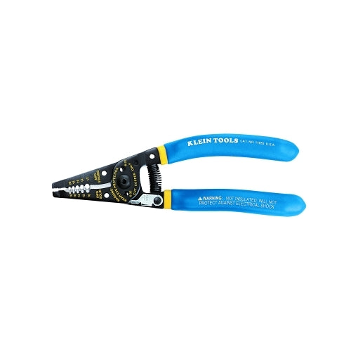 Klein Tools Klein-Kurve Wire Stripper/Cutter, 7.4 Inches Oal, 10 To 18 Awg Solid/12 To 20 Awg Stranded, Blue/Yellow Handle - 1 per EA - 11055