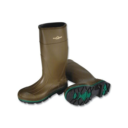 Servus North Pvc Plain-Toe Boots, Men'S Size 13, 23 Inches Height, Pvc, Olive/Brown - 1 per PR - 75120-M-130