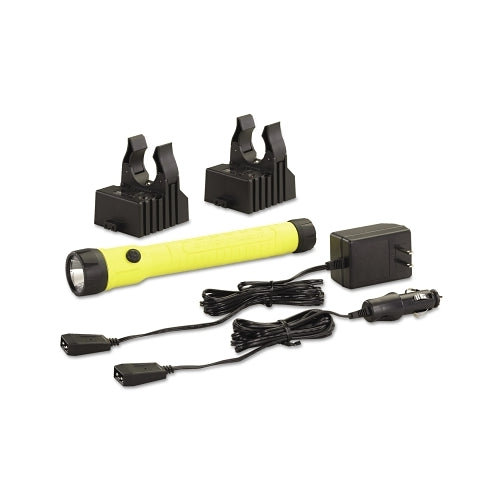 Streamlight Polystinger Led Haz-Lo Rechargeable Flashlight, 4 Cell, 260 Lumens, Yellow, Ac/Dc Charger - 1 per EA - 76412