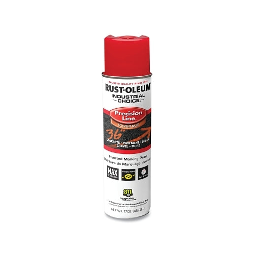 Rust-Oleum Industrial Choice M1600/M1800 System Precision-Line Inverted Marking Paint, 17 Oz, Safety Red, M1600 Solvent-Based - 12 per CA - 203029V