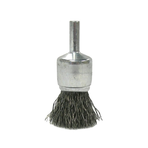 Weiler Crimped Wire Solid End Brush, Stainless Steel, 3/4 Inches Dia X 0.0104 Inches Wire, 22000 Rpm - 1 per EA - 10018
