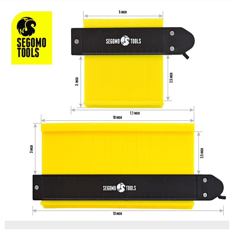 Segomo Tools 2 Piece 5 Inch & 10 Inch Contour Profile Locking Gauge & Shape Duplicator Pack - CG2P
