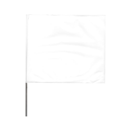 Presco Stake Flags, 4 Inches X 5 In, 21 Inches Height, Pvc; Steel Wire, White - 100 per BDL - 4521W