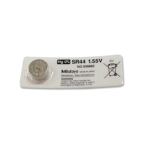 Mitutoyo Sr44 Battery, Button Cell Battery, 1.5 V - 1 per EA - 938882
