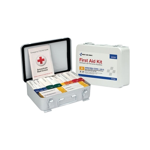 First Aid Only 25 Person 16 Unit Ansi A First Aid Kit, Metal Case, Wall Mount, Carry Handle - 1 per EA - 90568