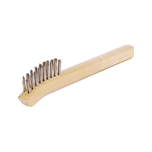 Anchor Brand Inspection Brushes, 2 X 9 Rows, Stainless Steel Wire, Bent Wood Handle - 1 per EA - 97041