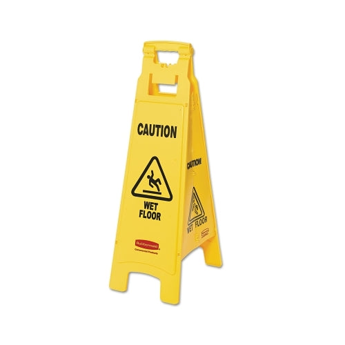 Rubbermaid Commercial Floor Safety Sign, Caution Wet Floor, Yellow, 26 Inches L X 11 Inches W - 1 per EA - FG611277YEL